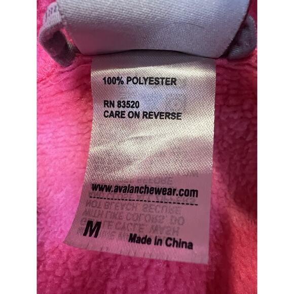 AVALANCHE Button V-Neck Pink Striped Hooded Sweatshirt Hoodie Women's Size M - Picture 5 of 6